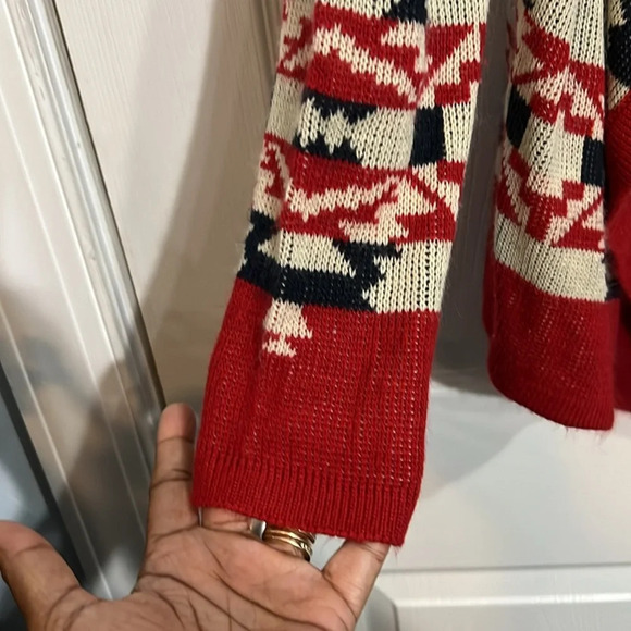 B SHARP Women’s Cardigan Sweater Size Large Medium - Aztec Design - Picture 3 of 6
